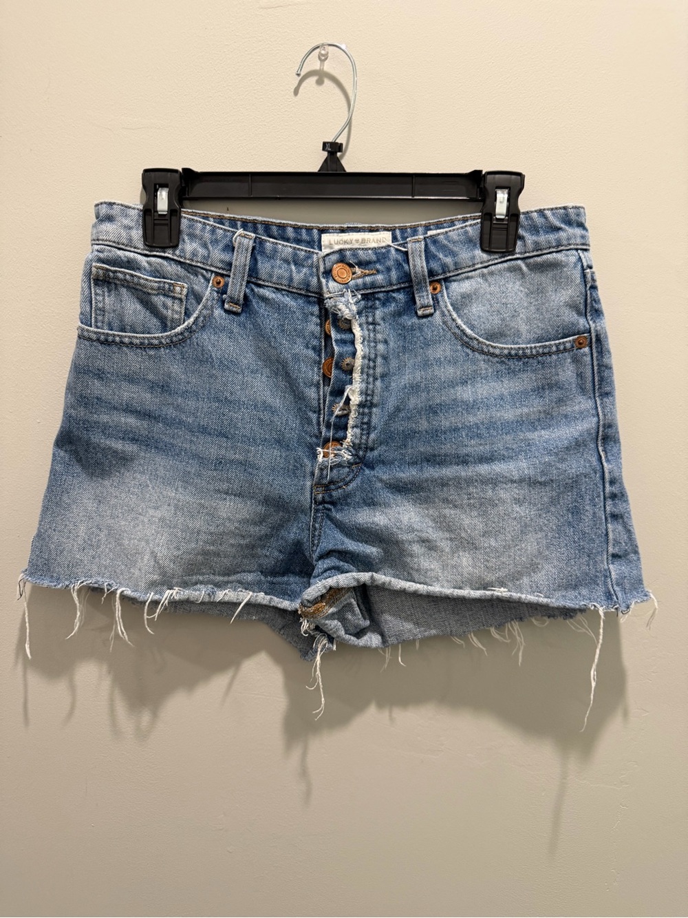 Lucky Brand Denim Shorts Women’s Size 29 Distressed Button Fly Cutoff